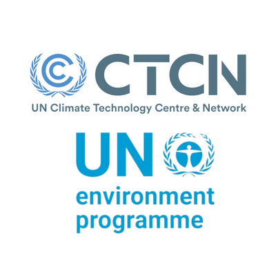 Logos of the UN Climate Technology Centre & Network (CTCN) and the UN Environment Programme, featuring text and UN emblem designs.