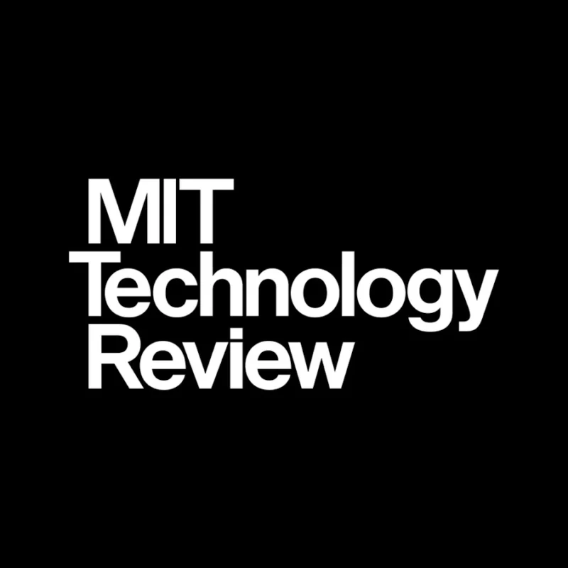 MIT Technology Review logo in white text on a black background, accompanied by visual monitoring for early warning systems.